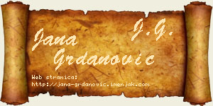 Jana Grdanović vizit kartica